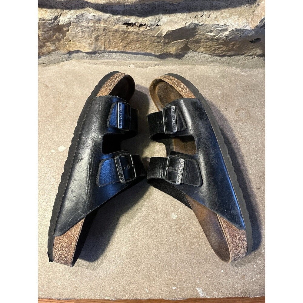 Birkenstock Arizona - Double Buckle Black Oiled Leather EU 41 (Unisex W 10 M 8) - Picture 8 of 9